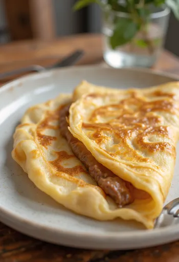 French Crêpes served on a plate