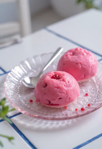 Raspberry parfait served