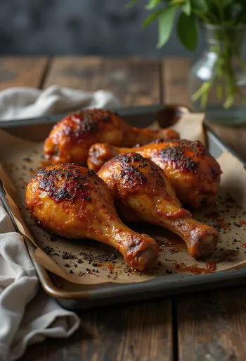 BBQ chicken drumsticks served