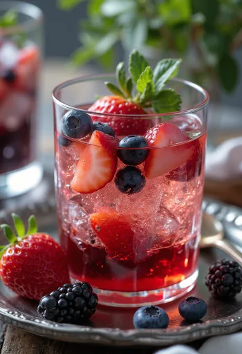 Berry cider freshly served