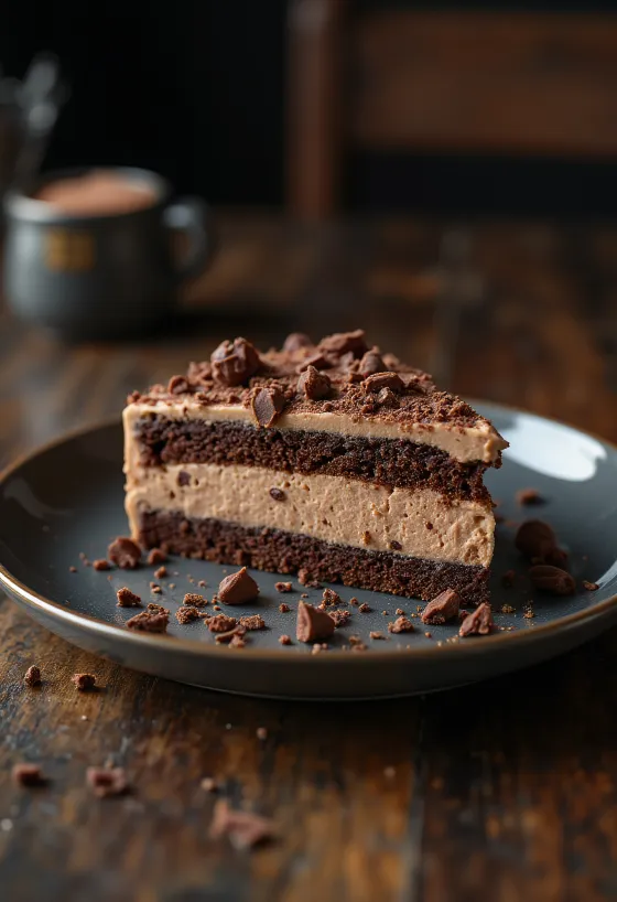 Chocolate mascarpone cake with rich cream