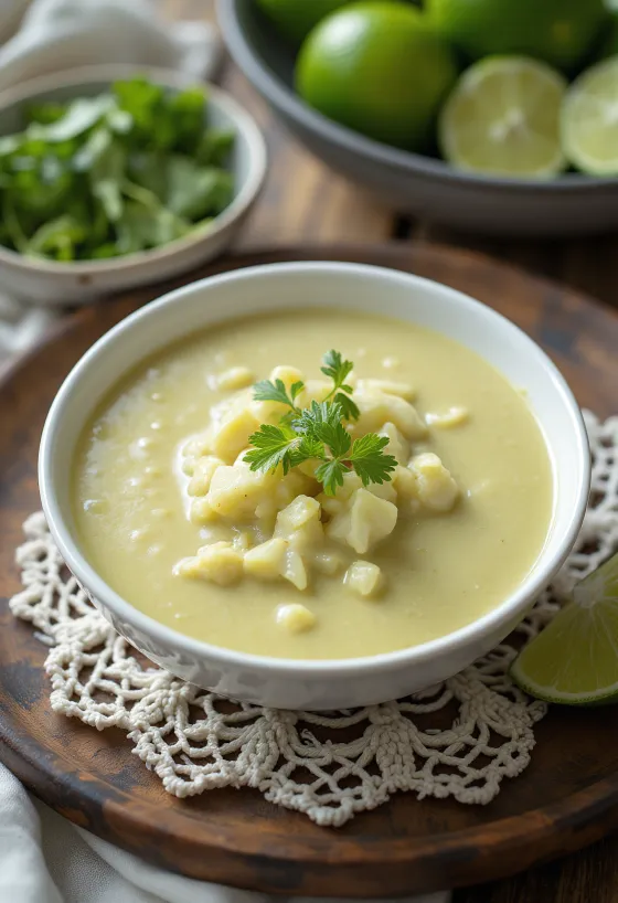 Coconut lime curry sauce served in a bowl
