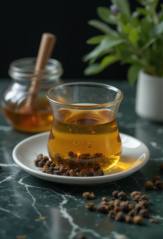Peppermint tea freshly served