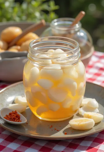 Dongchimi - water-based radish kimchi, freshly made, served on a plate