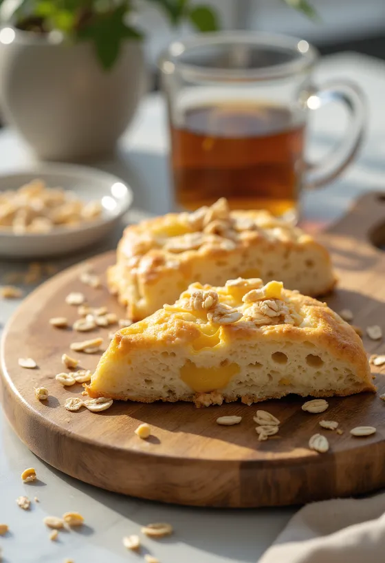 Oat scones served on a plate