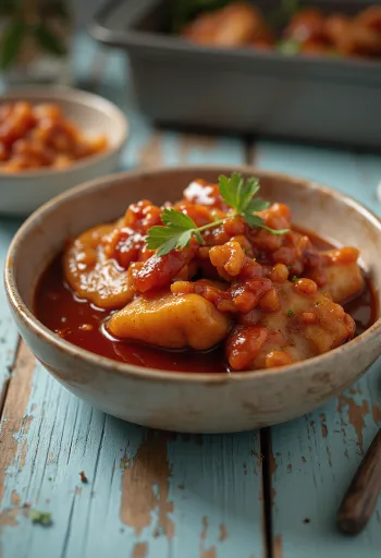Honey barbecue glaze served in a bowl