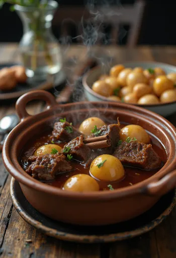 Stifado served