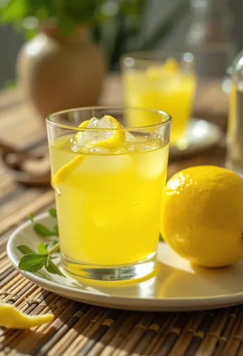 Lemon liqueur served in a bottle