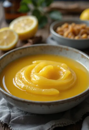 Honey lemon sauce served in a jug