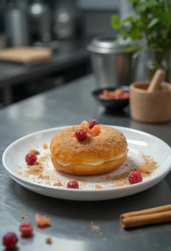 Salmonberry Doughnut served fresh