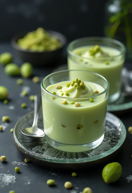 Pistachio parfait served