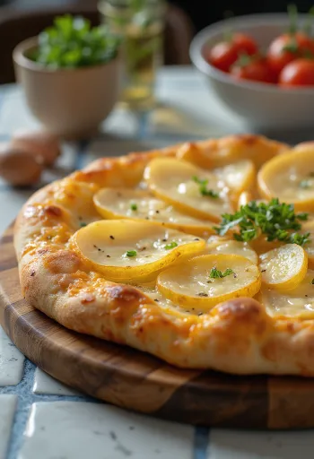 Swiss raclette cheese pizza