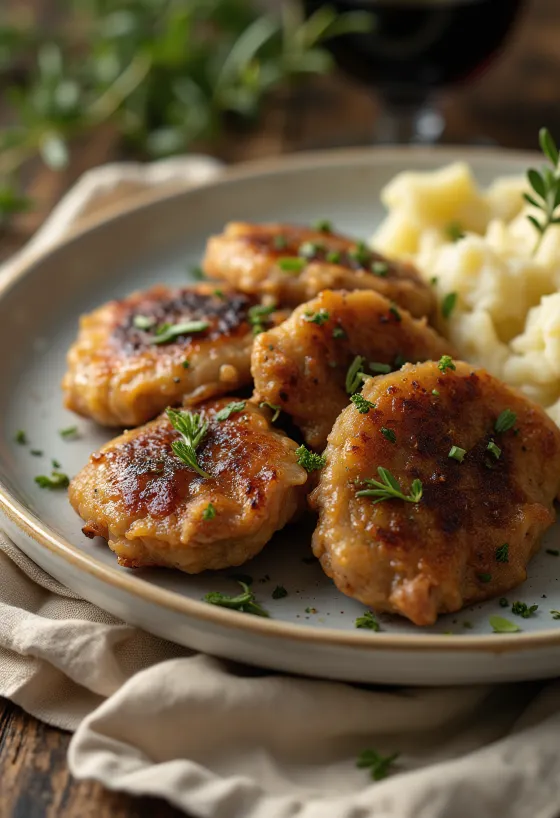 Fried chicken liver cooked crispy, served with fresh bread and red onion