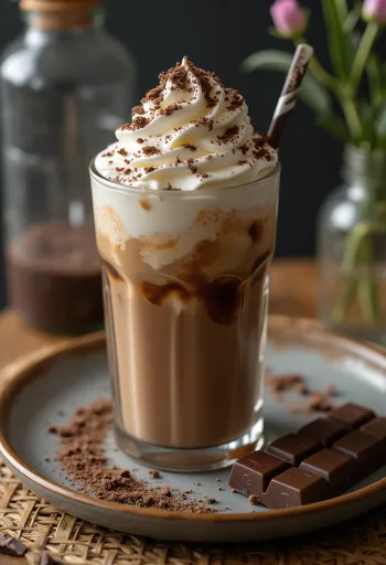 Chocolate frappé served