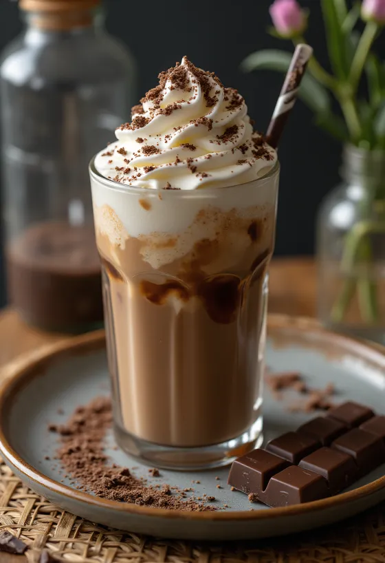 Chocolate frappé served