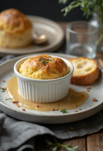 Gâteau de foie served with toast and salad