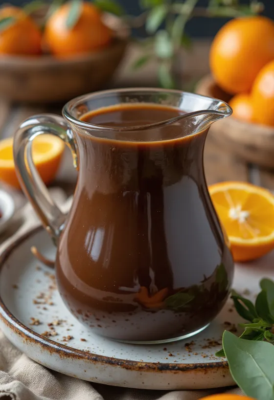 Orange and chilli chocolate sauce served in a bowl
