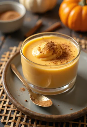 Pumpkin and cinnamon parfait served