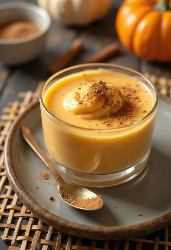Pumpkin and cinnamon parfait served