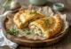 Tarragon chicken calzone baked golden brown