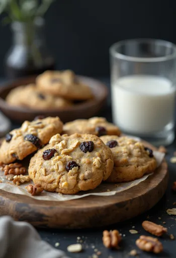Oatmeal cookies served on a plate