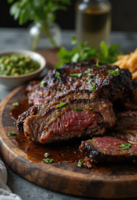 Asado Argentine grilled meat served