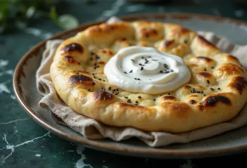 Tandoor naan served with yoghurt