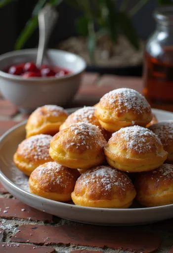 Aebelskiver Danish pancake balls freshly baked