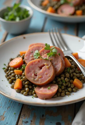 Cotechino served with lentils