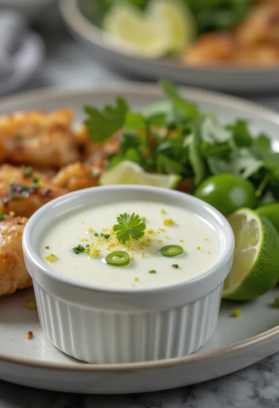 Creamy Jalapeño & Lime Sauce served