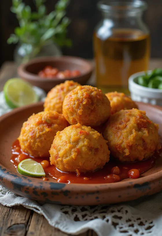 Acarajé with chilli, crisp Brazilian dish