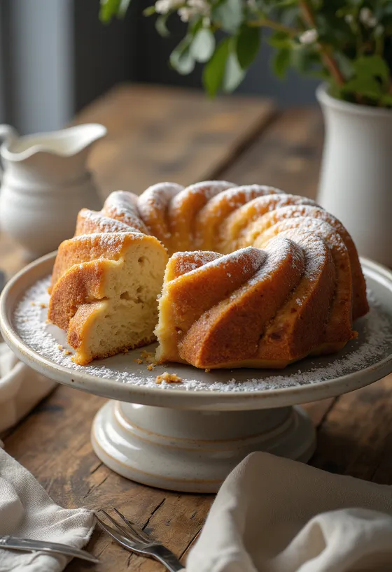 Apple Banana Bundt Cake served