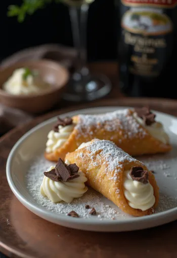 Baileys cannoli served