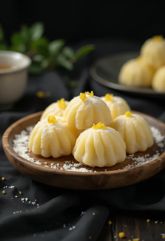 Lemon mochi served