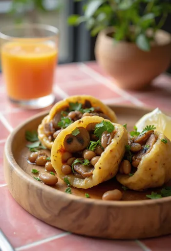 Mushroom Acarajé in golden brown fried dough