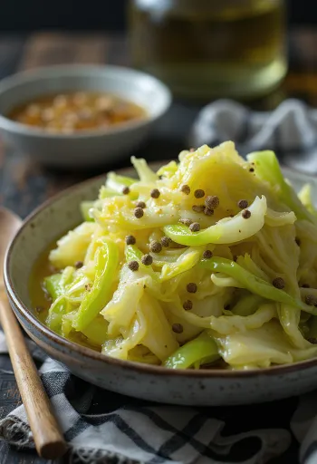 Sweet and sour pickled savoy cabbage in a jar