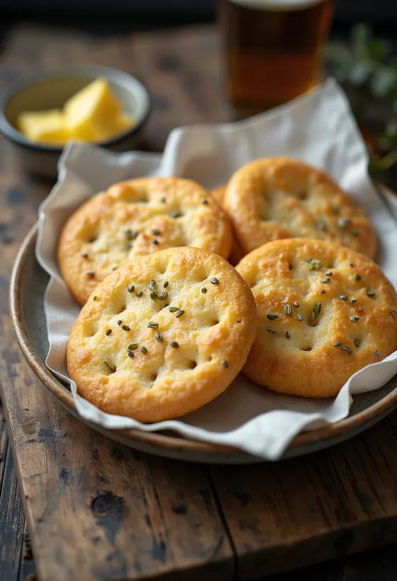 Caraway Seed Knäckebröd, sliced and served fresh