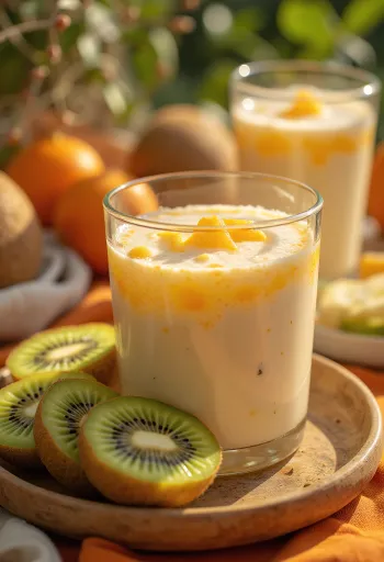 Probiotic Kiwi & Orange Kefir, healthy refreshing drink