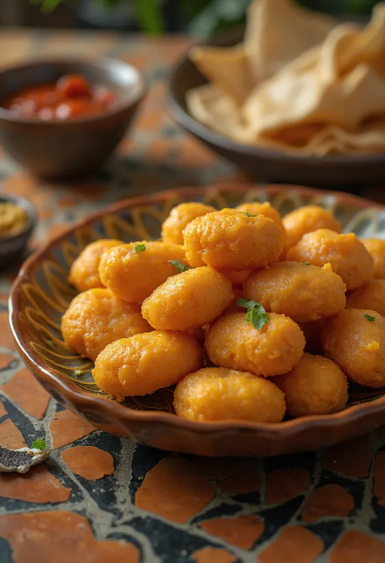Traditional Acarajé, crisp Brazilian food