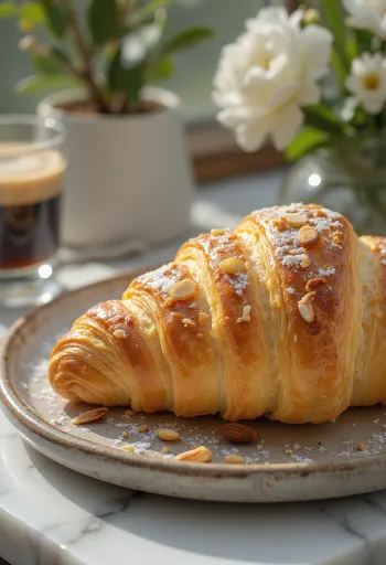 Low-carb croissant served