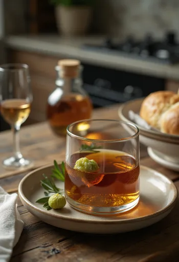 Walnut liqueur served in a bottle