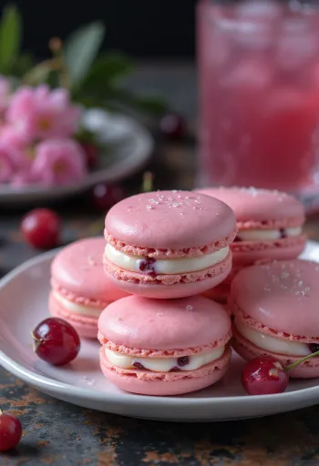 Alcohol-free punch macarons served