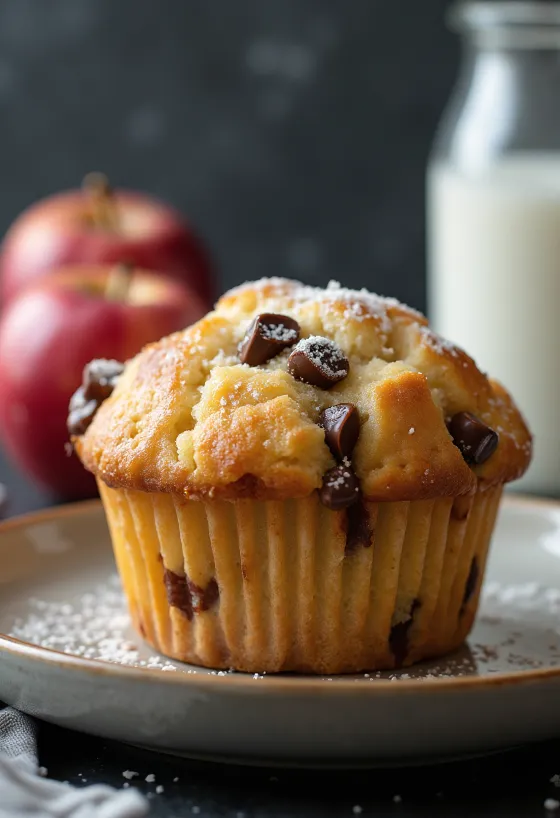 Apple Chocolate Muffin served