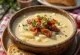Creamy potato soup served
