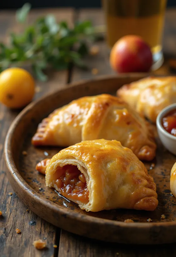 Chilean empanada de membrillo, filled with sweet membrillo jam