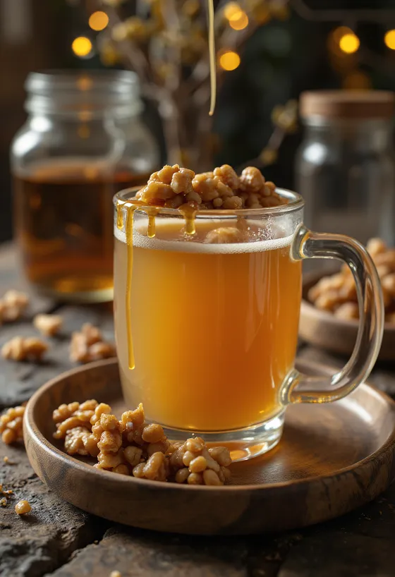 Toffee nut cider served in a glass