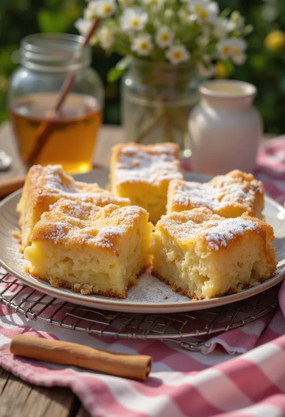 Spiced Honey Traybake served