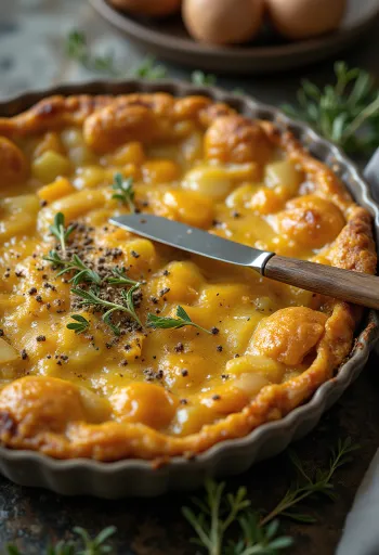 Prebiotic leek and pumpkin pie, a delicious savoury pie with pumpkin and leek filling