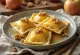 Apple pie ravioli served
