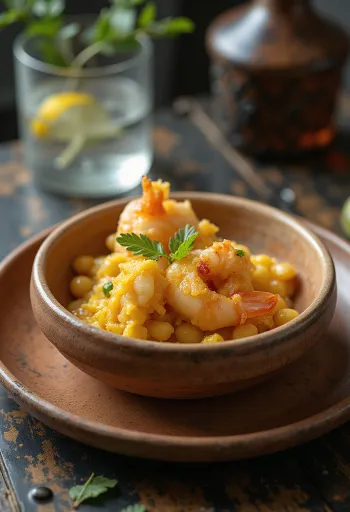 Acarajé with vatapá, crisp Brazilian dish with coconut sauce
